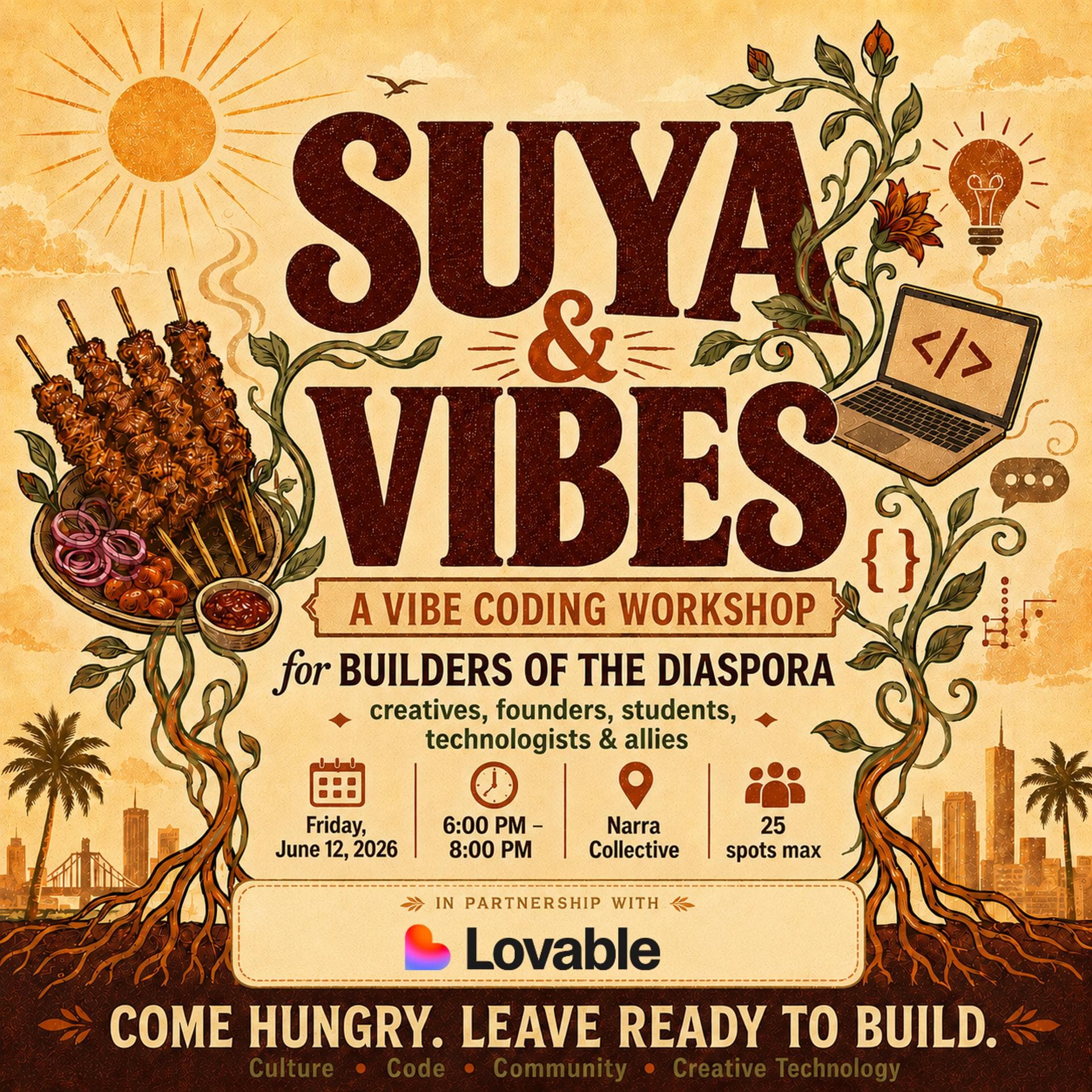 Event photo: Suya And Vibes: A Vibe Coding Workshop For The Diaspora Powered By Lovable